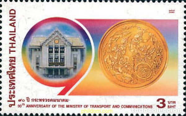 Sellos: 121740 MNH TAILANDIA 2002 90 ANIVERSARIO DEL MINISTERIO DE TRANSPORTE Y COMUNICACIONES