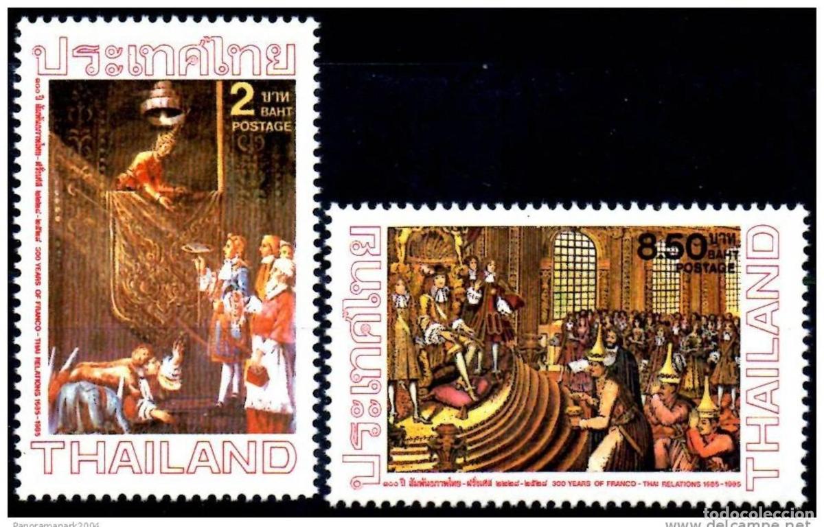 Sellos: Emisi&oacute;n conjunta Francia Tailandia 1985/86 300 a&ntilde;os Yvert 1131/1132 a 20 euros