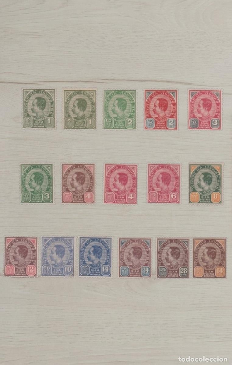 Sellos: Lote 16 Sellos de Siam (Tailandia) - Rey Rama VII hasta 64 Satangs - Nuevos