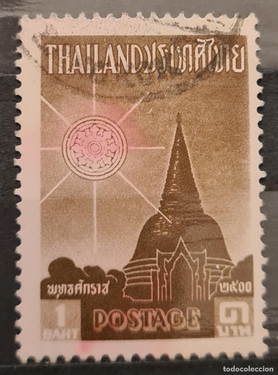 Sellos: Sello usado de Tailandia 1957: 2500 aniversario del nacimiento de Buda
