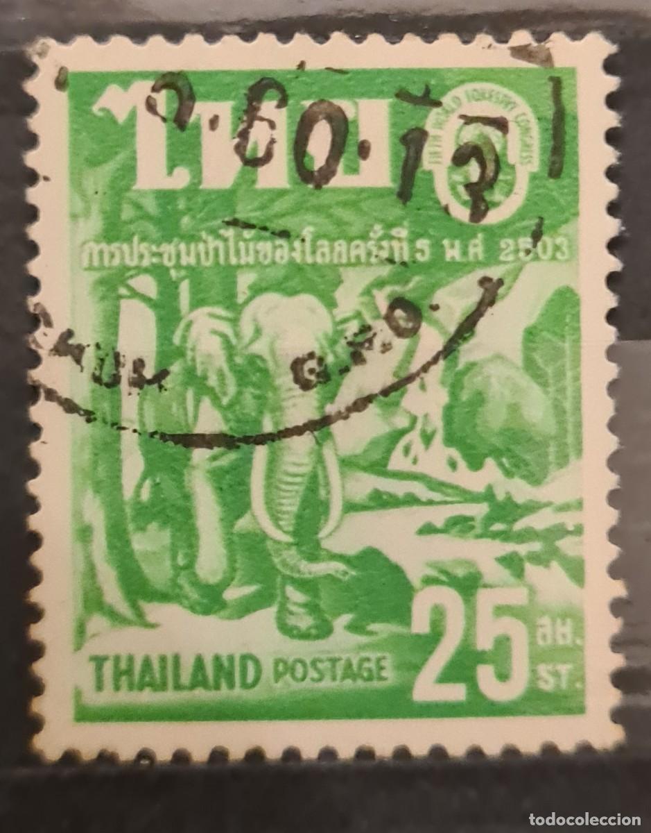 Sellos: Sello usado de Tailandia 1960: V Congreso Forestal Mundial, en Seattle