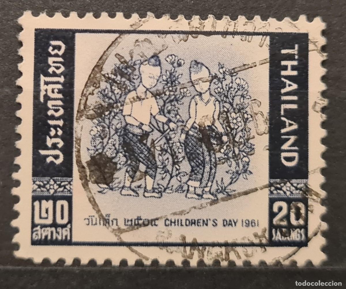 Sellos: Sello usado de Tailandia 1961: D&iacute;a de la Infancia