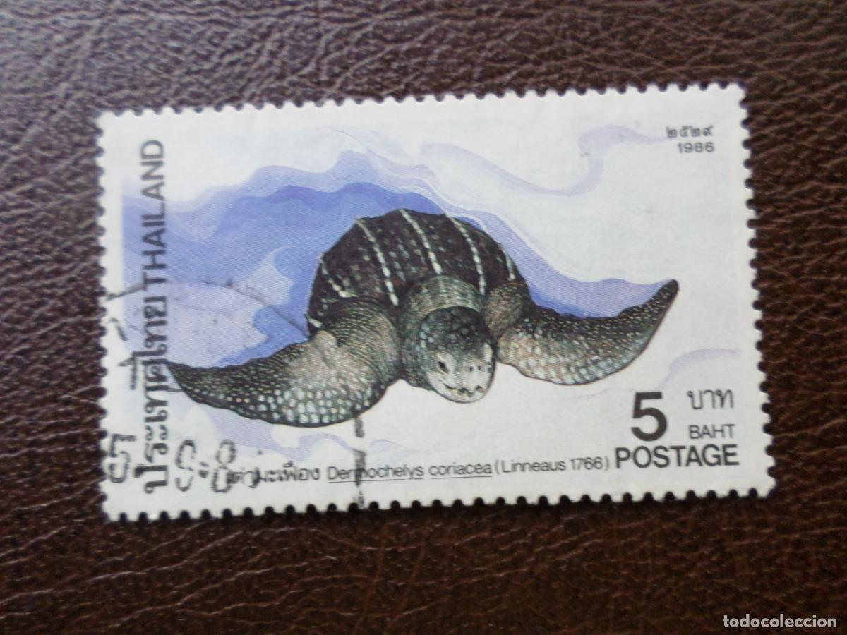Sellos: -tailandia, 1986, fauna marina, tortugas, Yvert 1136
