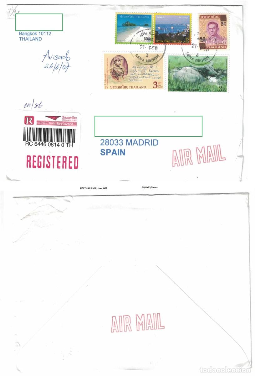 Sellos: Thailand cover sent to Madrid- Spain on 21-6-07