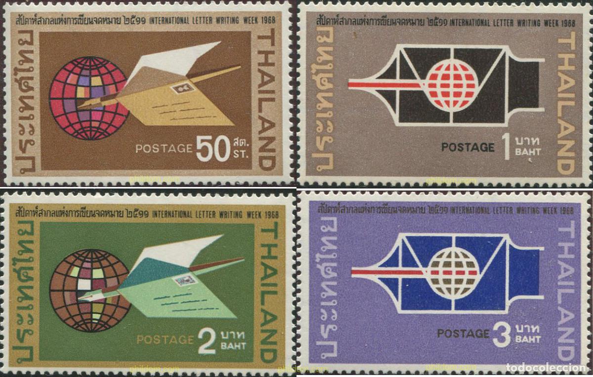 Sellos: 705045 MNH TAILANDIA 1968 SEMANA INTERNACIONAL DE LA ESCRITURA