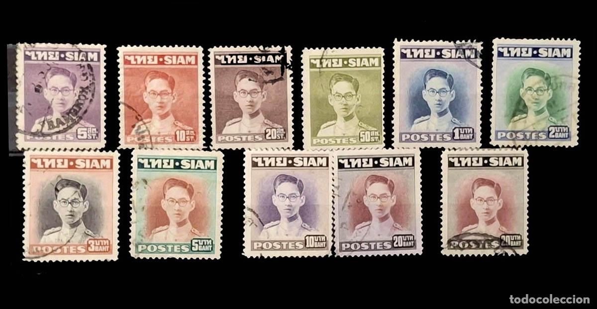Sellos: 1947 11 sellos de Siam - Tailandia