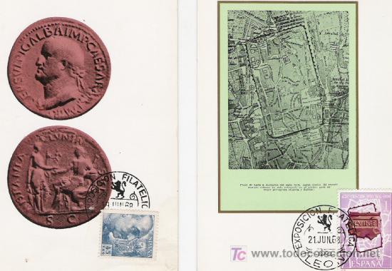 Sellos: LEON EXPOSICION FILATELICA PAREJA DE TARJETAS - Foto 1