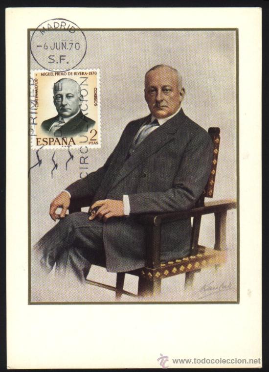Sellos: A-6686- TARJETA MAXIMA. MIGUEL PRIMO DE RIVERA. - Foto 1