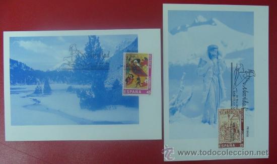 Sellos: Juego de 2 Tarjetas Maximas de Navidad 1991 - Foto 1