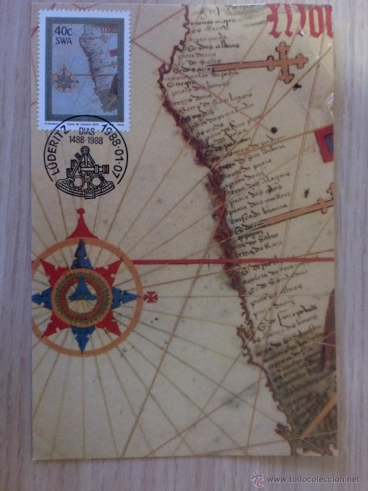 Sellos: TARJETA MAXIMA. LUDERITZ. 1988. - Foto 1