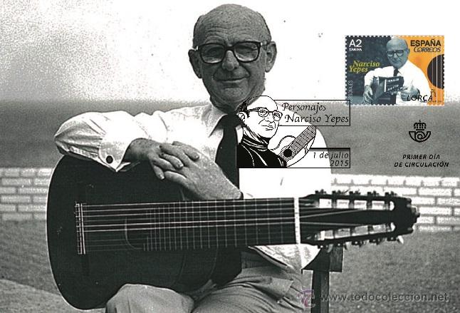 Sellos: Espa&ntilde;a 2015 - Narciso Yepes Tarjeta maxima - Foto 1