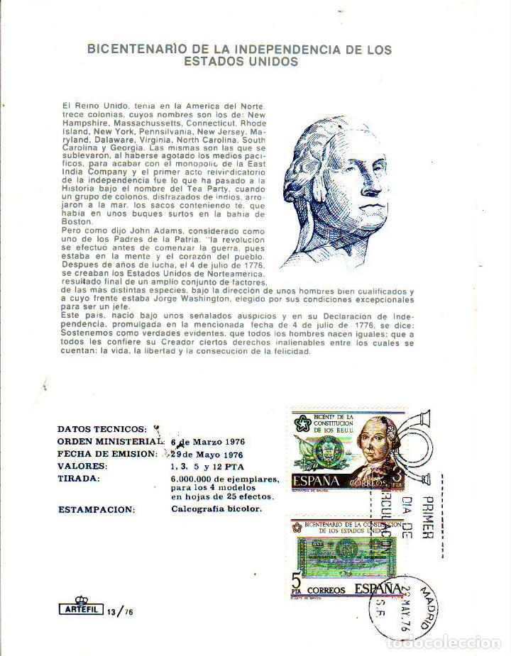 Sellos: bicentenario de la independencia de los estados unidos - Foto 1