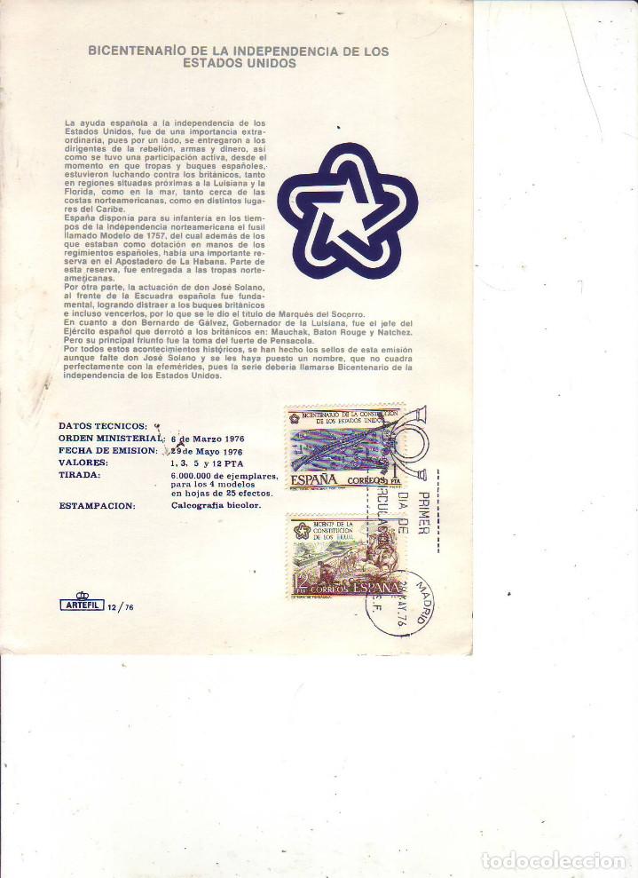 Sellos: bicentenario de la independencia de los estados unidos - Foto 1