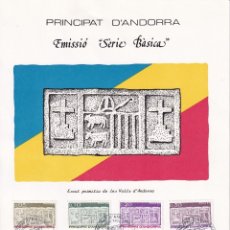 Sellos: PRINCIPAT D'ANDORRA 1983 - PRIMER DIA / EMISSIÓ SÈRIE BÀSICA - ESCUT PRIMITIU DE LES V... - Nº 00369. Lote 181923480