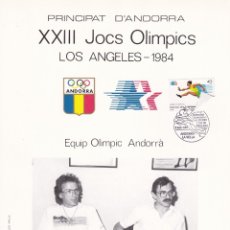 Sellos: PRINCIPAT D'ANDORRA 1984 - PRIMER DIA / XXIII JOCS OLIMPICS LOS ANGELES 1984 - EQUIP OLÍMPIC.. - 256