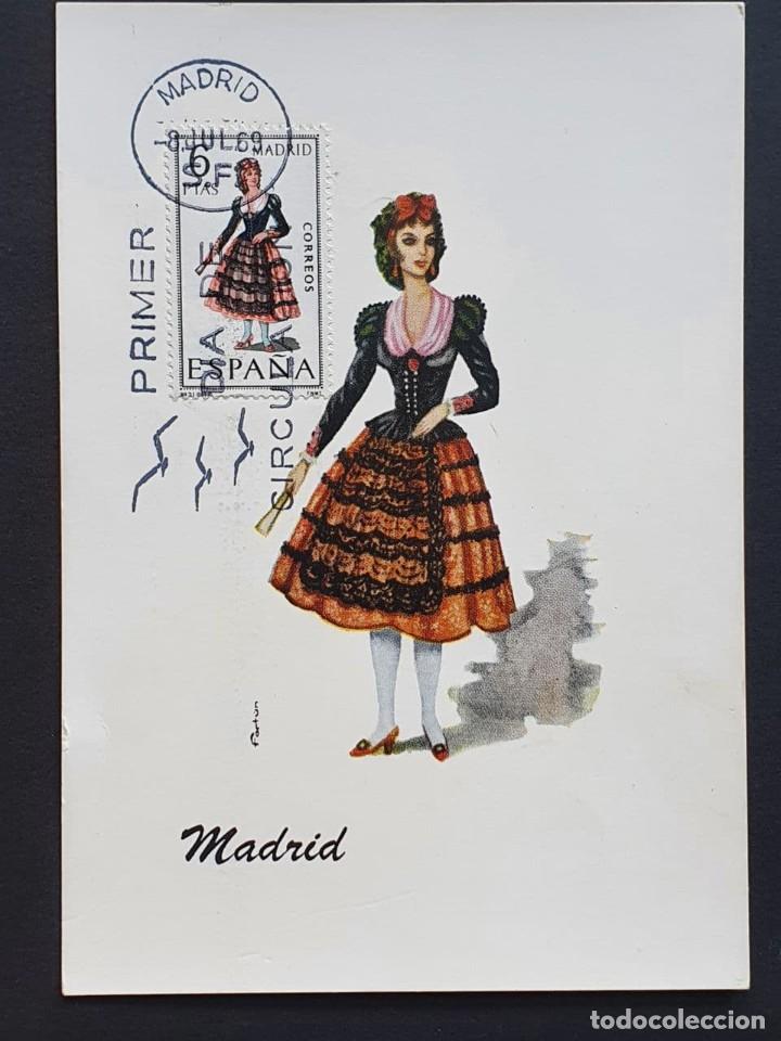 Sellos: Tarjeta M&aacute;xima - Traje T&iacute;pico de MADRID 1969 - Foto 1