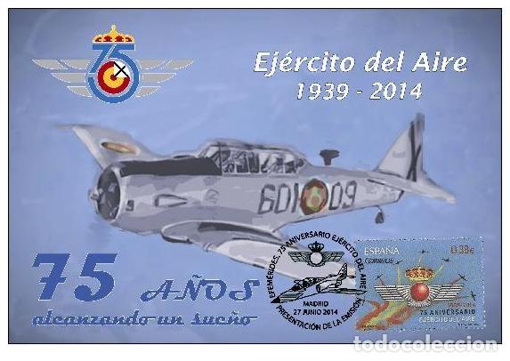 Sellos: Spain 2014 - EFEM&Eacute;RIDES. 75 Aniversario Ejercito del Aire maxicard - Foto 1