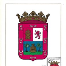 Francobolli: ESCUDO DE GRAN CANARIA 1963 MATASELLOS PROVINCIA (EDIFIL 1487) EN TARJETA MAXIMA PRIMER DIA. MPM. Lote 293919498
