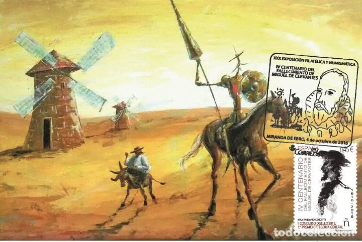 Sellos: Spain 2016 - IV cent. muerte Cervantes carte maximum - Foto 1