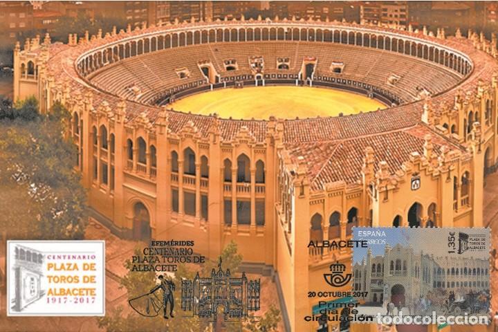 Sellos: Spain 2017 - Cent. Plaza toros Albacete carte maximum - Foto 1