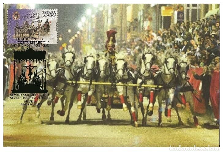 Sellos: Spain 2016 - Traditions & customs - Semana Santa Lorca carte maximum - Foto 1