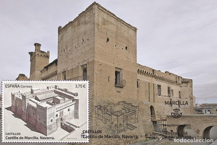 Sellos: Spain 2023 - Castilla de Marcilla, Navarra carte maximum - Foto 1