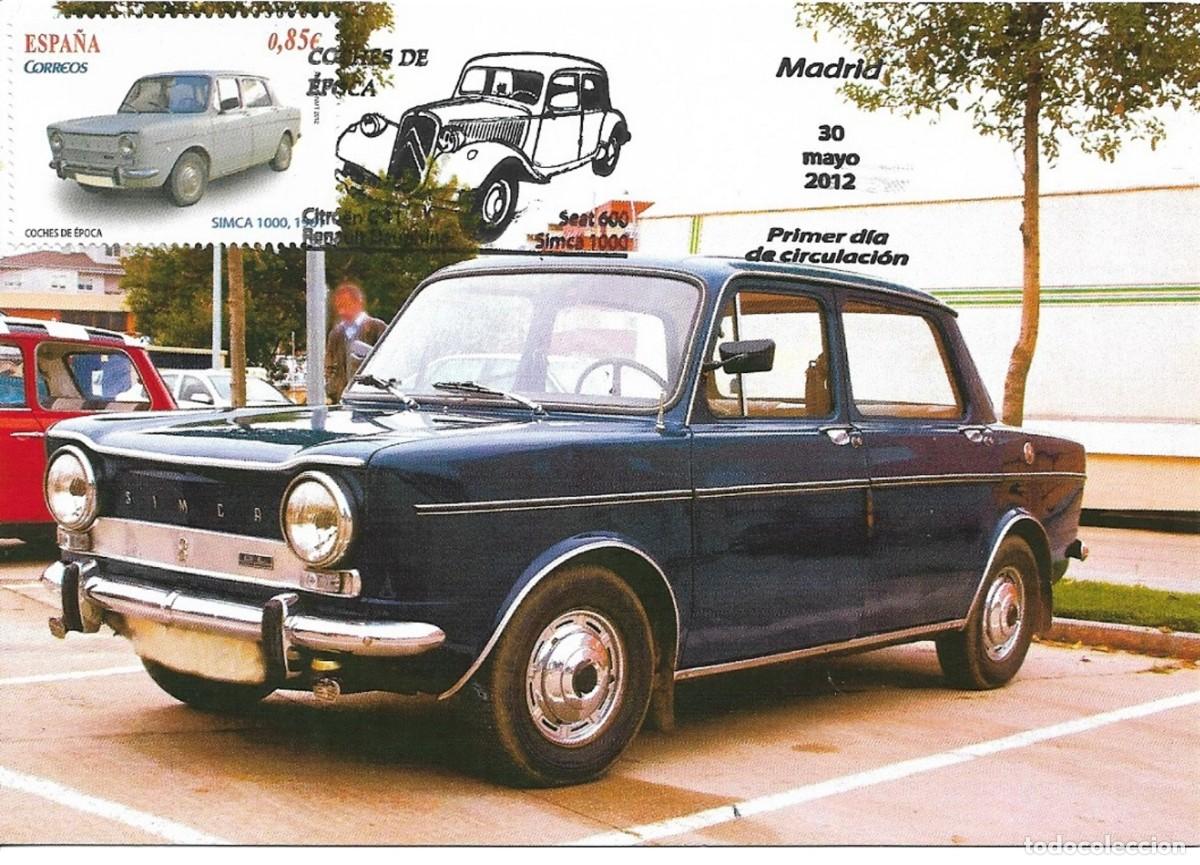 Sellos: Spain 2012 - Coches de epoca Simca 1000 carte maximum - Foto 1