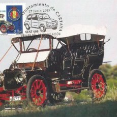 Sellos: SPAIN MAXICARD – ESPAÑA TARJETA MÁXIMA. AUTOMÓVIL HISPANO SUIZA MU-1 1907. AÑO 2003. VOITURES CARS