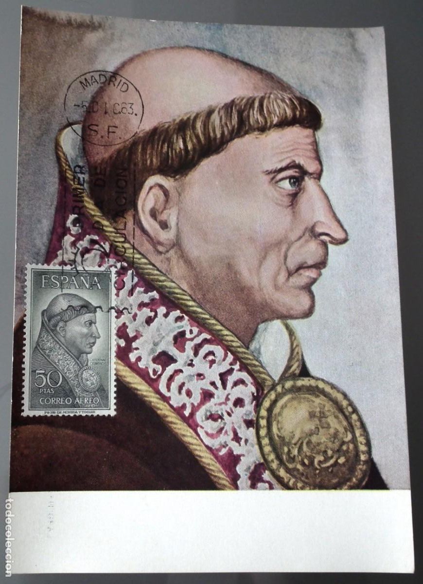Sellos: TARJETA M&Aacute;XIMA DE CARDENAL CISNEROS - Foto 1