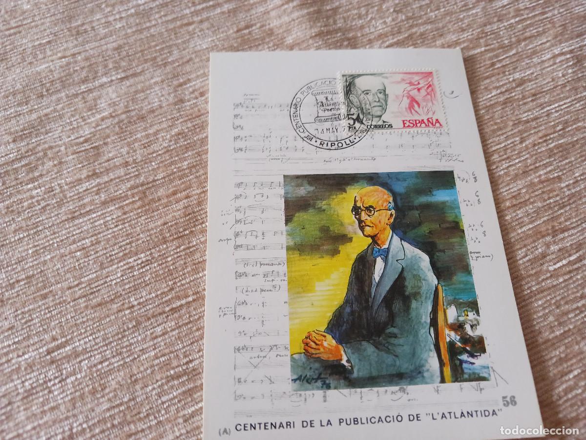 Sellos: centenario de la publicacion de la atlantida, ripoll, manuel de falla - Foto 1