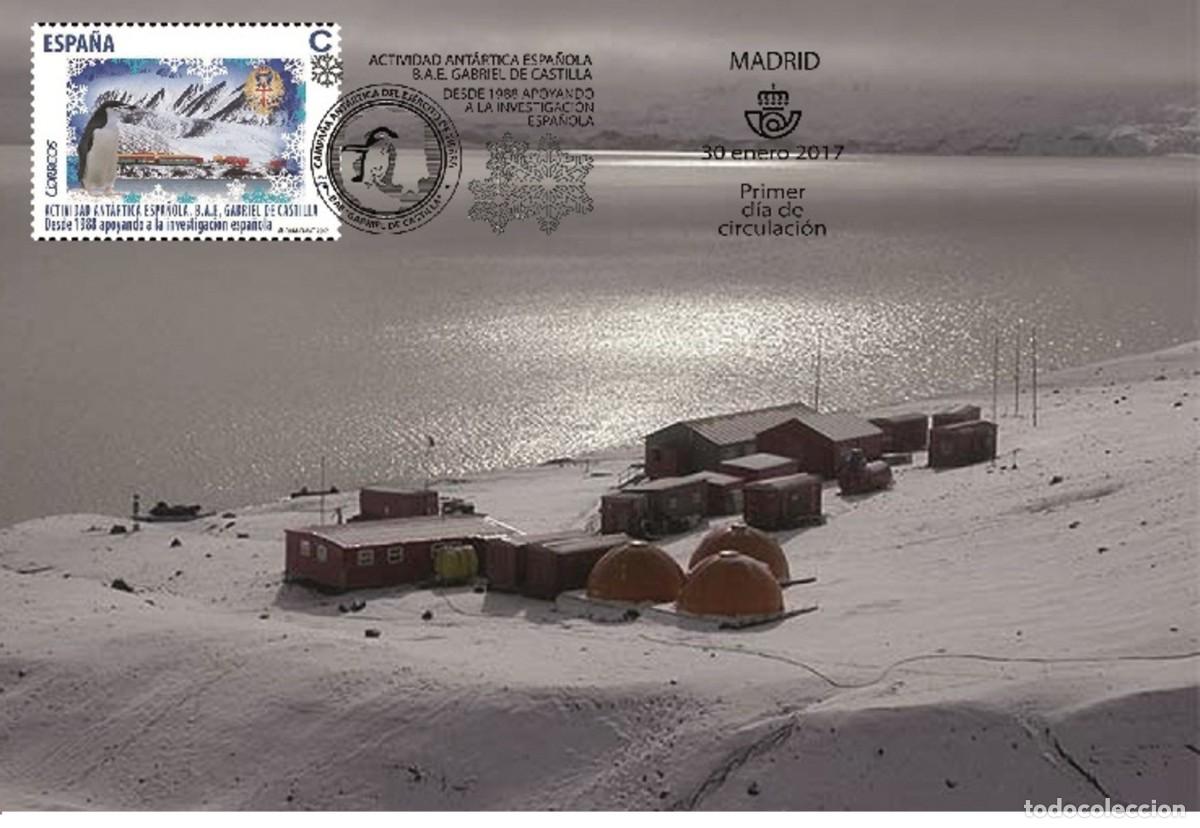 Sellos: Spain 2017 - Spanish Antarctic Activity - B.A.E. Gabriel de Castilla carte maximum - Foto 1