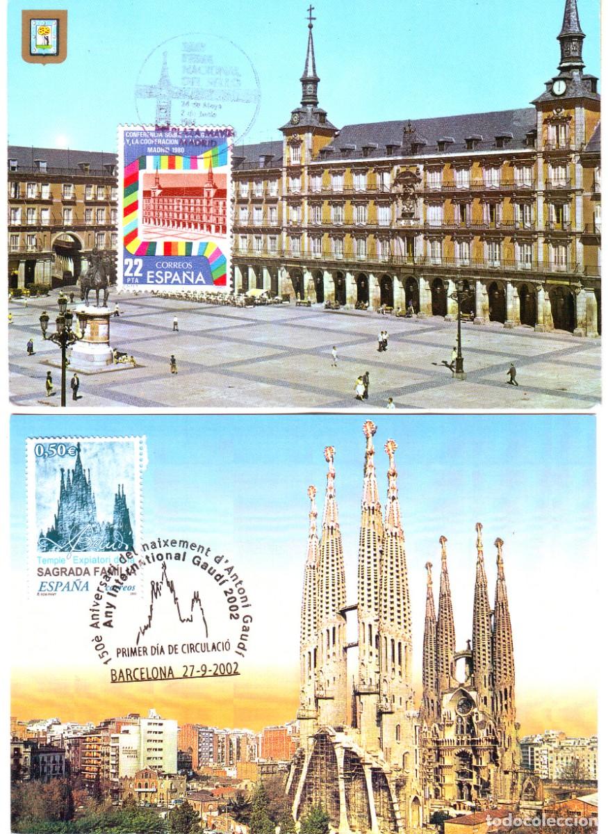 Sellos: DOS POSTALES DE MADRID Y BARCELONA - Foto 1