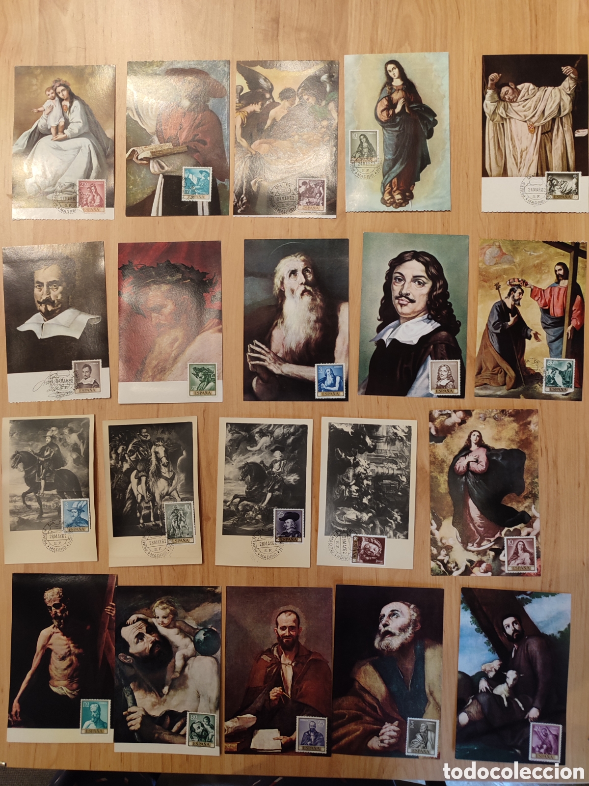 Sellos: Colecci&oacute;n 39 postales m&aacute;ximas. Arte - Foto 1