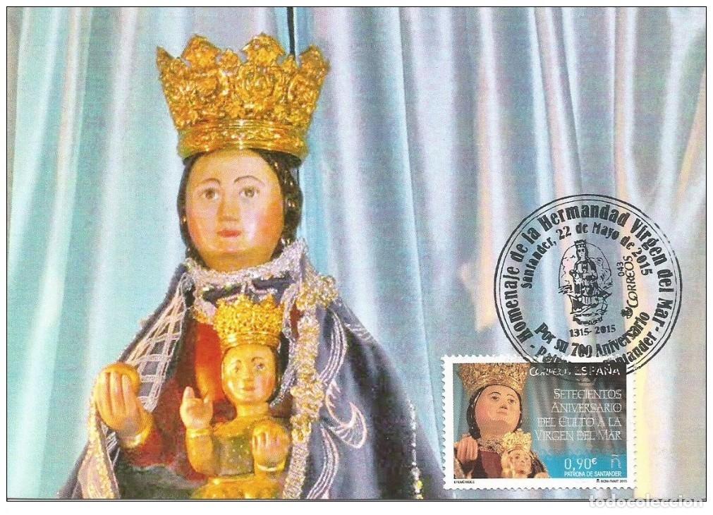 Sellos: Espa&ntilde;a Spain 2015 - Virgen del Mar carte maximum - Foto 1