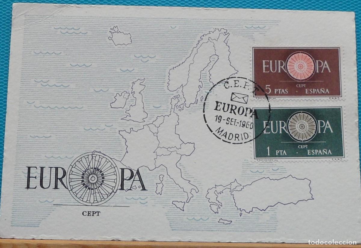 Sellos: 1960-ESPA&Ntilde;A-TARJETAS MAXIMAS-VER FOTO- N&ordm;1294/5-EUROPA-CEPT