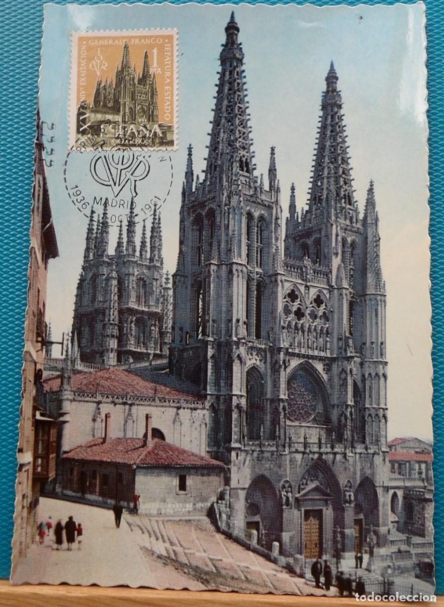 Sellos: 1961-ESPA&Ntilde;A-TARJETAS MAXIMAS-VER FOTO- N&ordm;1373-XXV ANIVERSARIO GENERAL FRANCO A LA JEFATURA DEL ESTAD