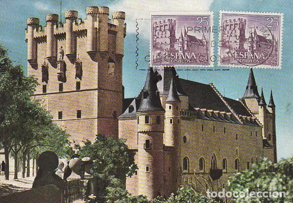 Sellos: Edifil 1739, Alcazar de Segovia, tarjeta maxima de primer dia de 13-8-1966