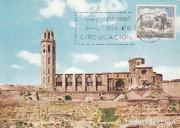 Sellos: Edifil 1734, Lleida: Seo antigua, tarjeta maxima de primer dia de 8-9-1966