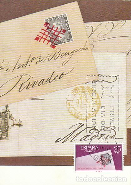 Sellos: Edifil 1723, dia del sello, porteo de Alicante, tarjeta m&aacute;xima de primer d&iacute;a de 6-5-1966