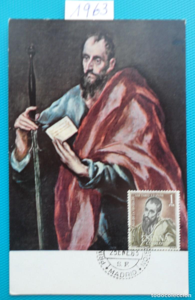 Sellos: 1963-ESPA&Ntilde;A-TARJETAS MAXIMAS-VER FOTO- N&ordm;1493-XIX CENTENARIO DE LA VENIDA DE SAN PABLO A ESPA&Ntilde;A