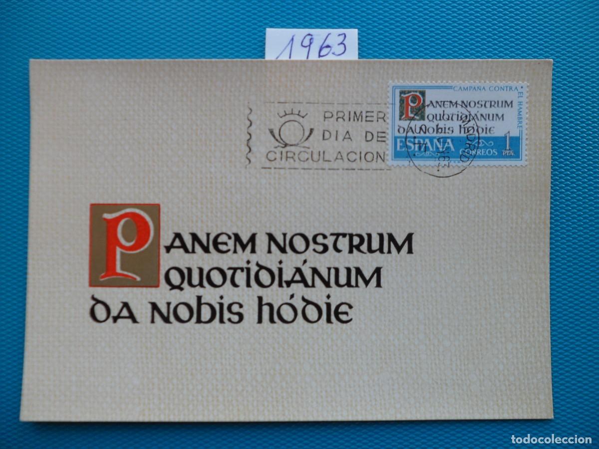 Sellos: 1963-ESPA&Ntilde;A-TARJETAS MAXIMAS-VER FOTO- N&ordm;1512-CAMPA&Ntilde;A CONTRA EL HAMBRE