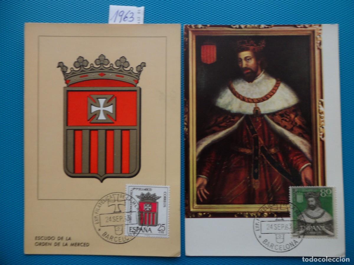 Sellos: 1963-ESPA&Ntilde;A-TARJETAS MAXIMAS-VER FOTO- N&ordm;1521/5-NUESTRA SE&Ntilde;ORA DE LA MERCED