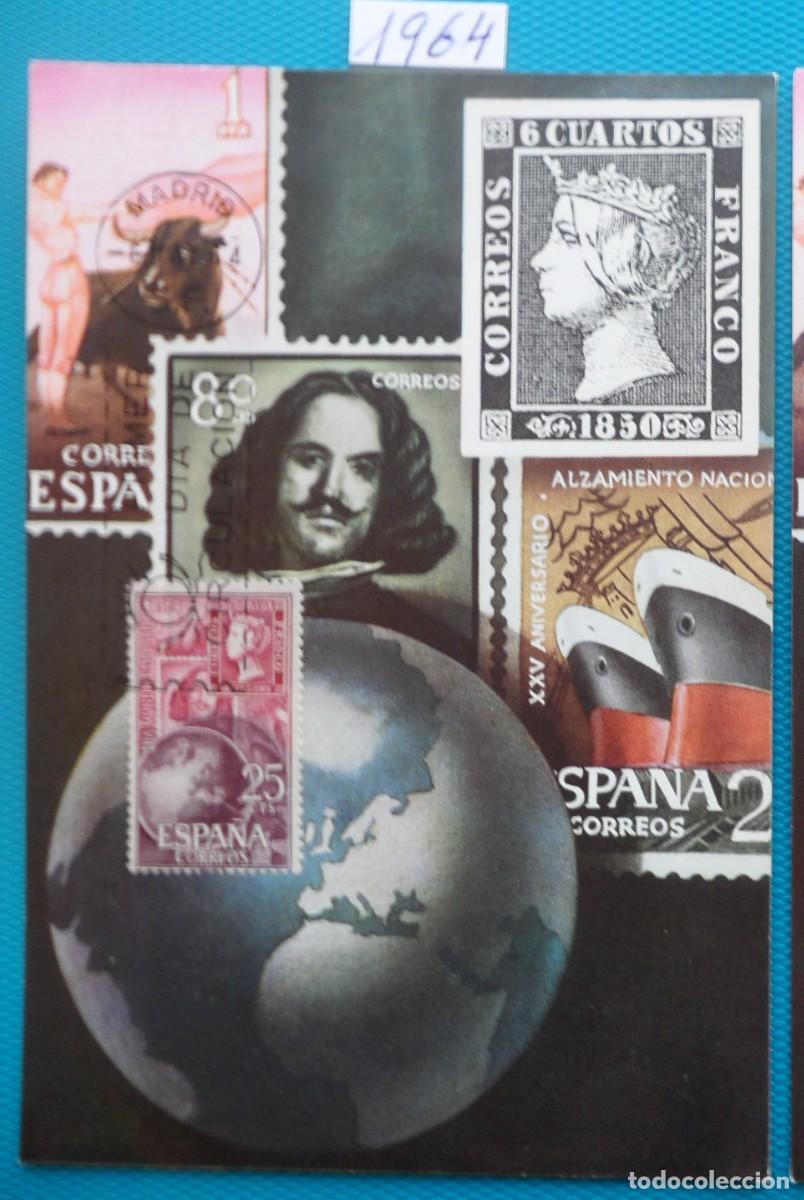 Sellos: 1964-ESPA&Ntilde;A-TARJETAS MAXIMAS-VER FOTO- N&ordm;1595-DIA MUNDIAL DEL SELLO