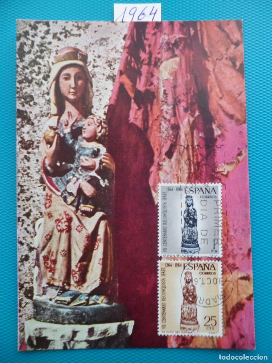 Sellos: 1964-ESPA&Ntilde;A-TARJETAS MAXIMAS-VER FOTO- N&ordm;1615/6-VIRGEN DEL ALCAZAR