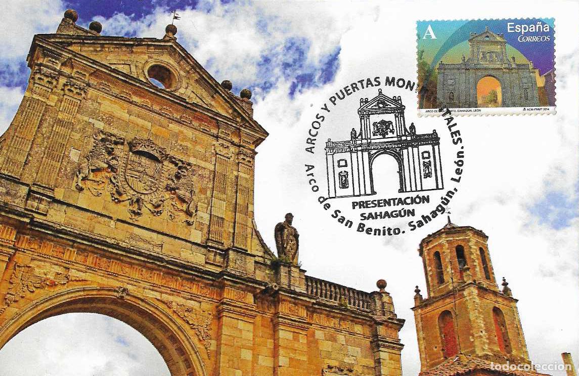 Sellos: ARCO DE SAN BENITO ARCOS PUERTAS MONUMENTALES 2014 (EDIFIL 4841) TM MOD 3 PRESENTACION SAHAGUN LEON