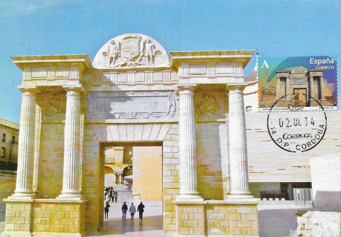 Sellos: PUERTA DEL PUENTE ARCOS Y PUERTAS MONUMENTALES 2014 (EDIFIL 4844) TM PD MOD 1 MATASELLOS CORDOBA MPM