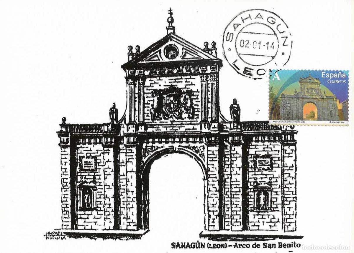Sellos: ARCO DE SAN BENITO ARCOS PUERTAS MONUMENTALES 2014 (EDIFIL 4841) TM PD MATASELLOS SAHAGUN (LEON) MPM