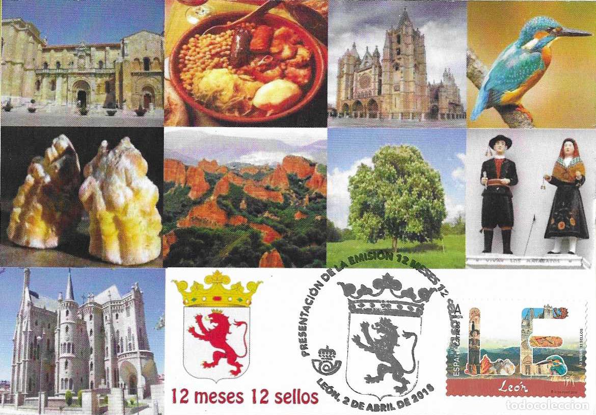 Sellos: GAUDI TURISMO GASTRONOMIA 12 MESES 12 SELLOS 2018 EDIFIL 5188 TM PD MATASELLOS PRESENTACION LEON MPM