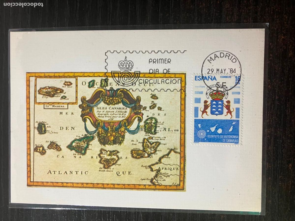 Sellos: Estatuto Autonom&iacute;a Canarias - Tarjeta m&aacute;xima y sello conmemorativos 1984
