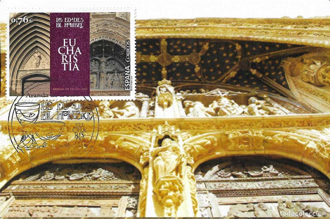 Sellos: IGLESIA DE SANTA MARIA EDADES DEL HOMBRE 2014 (EDIFIL 4887) TM PD MATASELLOS ARANDA DE DUERO (BURGOS